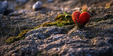 heart-shaped rock in nature