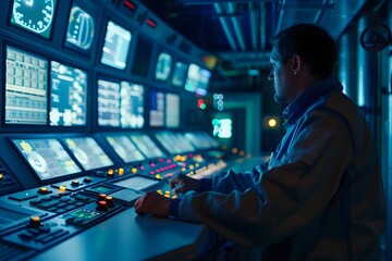 Illustration of Strengthening cybersecurity measures to protect industrial control systems from cyber threats. Ai Generate.