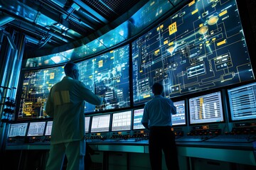 Illustration of Strengthening cybersecurity measures to protect industrial control systems from cyber threats. Ai Generate.