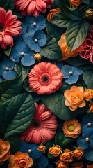 Floral Portrait Background Featuring Rule of Thirds Aesthetic Design