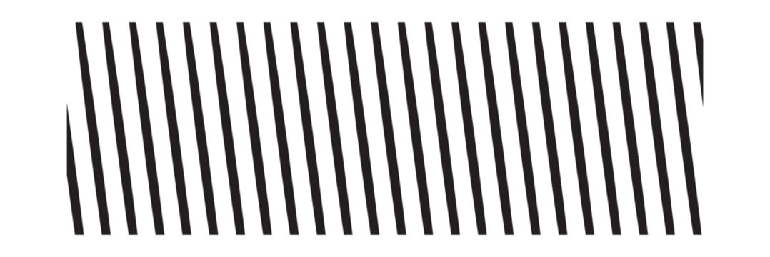 Slash line. Border with diagonal lines. Angle of tilt stripes. Black pattern of footer. Diagonal parallel lines divider strip. Tilt strip geometric abstract border. Slash divider. Vector illustration