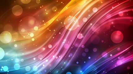 Vibrant abstract background with colorful light rays and bokeh