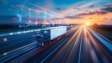 Transport Logistics Technology - trucking, road freight, delivery
