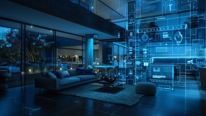 AI futuristic smart home concept