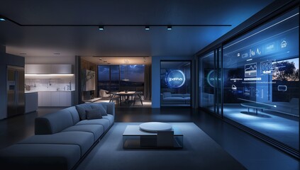 AI futuristic smart home concept