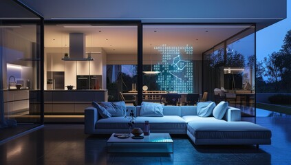 AI futuristic smart home concept