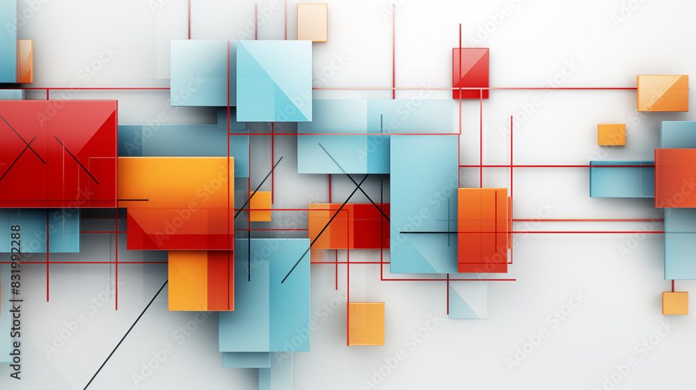 Poster minimal geometric abstract background. circle square and triangle design.