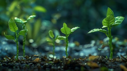 Presentation of plant germination sequence and plant growth
