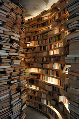 Obraz premium A room brimming with numerous books arranged neatly next to a wall