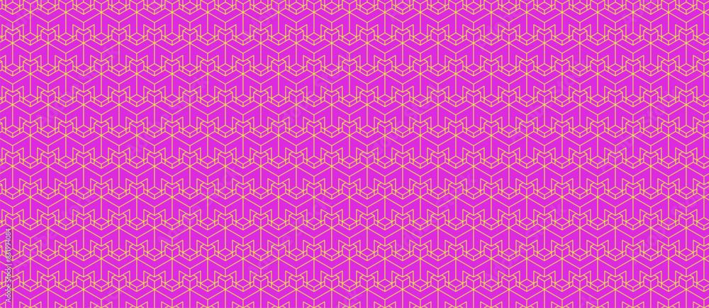 Poster Seamless geometric pattern design. Abstract tech background. Simple vector ornament for web backdrop or fabric, paper print.