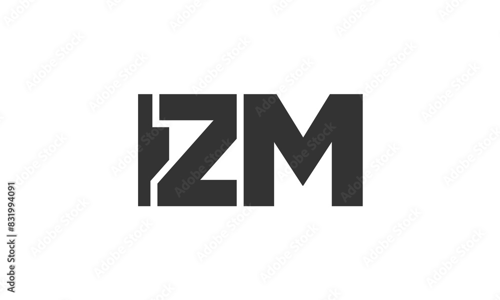 Poster izm logo design template with strong and modern bold text. initial based vector logotype featuring s