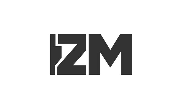 IZM logo design template with strong and modern bold text. Initial based vector logotype featuring simple and minimal typography. Trendy company identity.