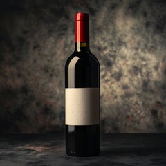 Fototapeta premium A bottle of wine is sitting on a dark surface