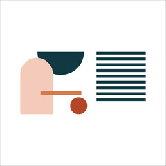 Geometric shape illustration recolorable vector element