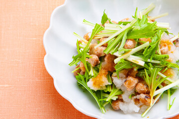 納豆と水菜のおろし和え