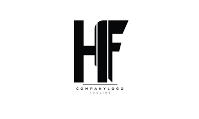 Alphabet letters Initials Monogram logo HF, HF INITIAL, HF letter