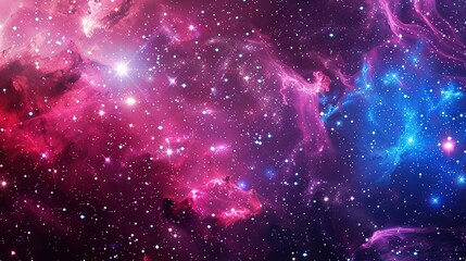 Enchanting Cosmos, Pink and Blue Magical Galaxy Star. Generative Ai
