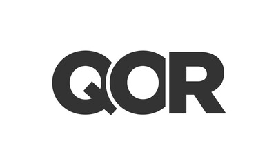 QOR logo design template with strong and modern bold text. Initial based vector logotype featuring simple and minimal typography. Trendy company identity.