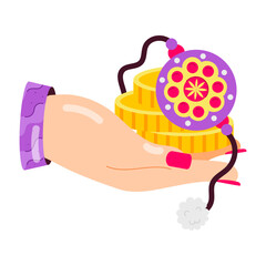  Rakhi Festival Flat Style Stickers 
