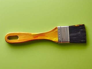 Vibrant Green Paintbrush Basking in Carnival Atmosphere