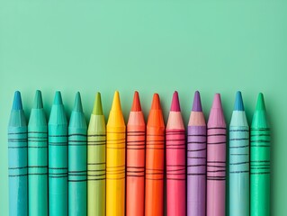 Crayon Basking in a Carnival Atmosphere on a Mint Background
