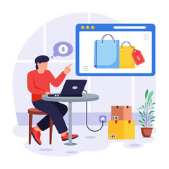Naklejka premium Cyber Monday Flat Illustrations 