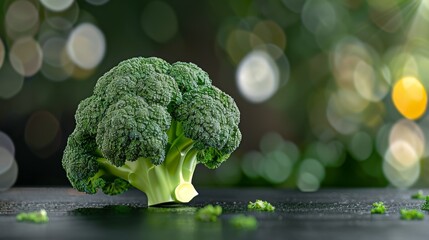 Broccoli floret vegetable with copy space for text