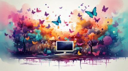 generated illustration of  World television day, November 21