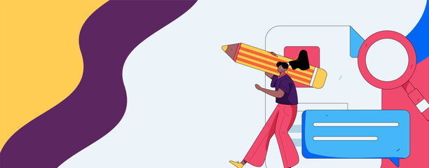 Invite friends to conduct questionnaire flat vector concept operation hand drawn illustration
