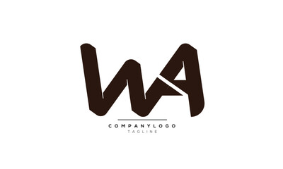 Alphabet letters Initials Monogram logo W, WA INITIAL, WA letter