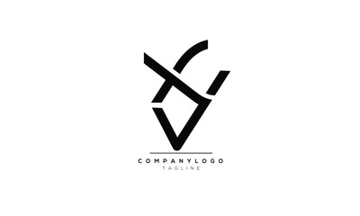 Alphabet letters Initials Monogram logo XV, XV INITIAL, XV letter