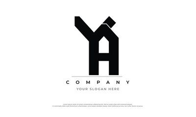 Alphabet letters Initials Monogram logo YA, YA INITIAL, YA letter