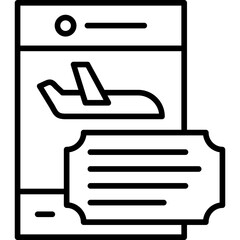 Online Plane Ticket Icon