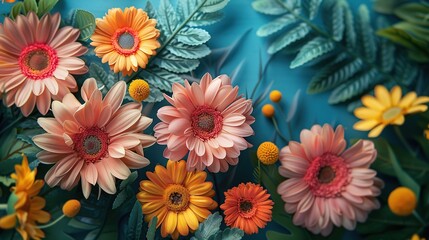 Fototapeta premium Beautiful Floral Background Using Rule of Thirds Landscape Composition and Beautiful