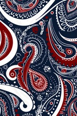 Timeless Paisley Soccer Jersey Design in Navy, Red, and White | Modern Tradition and Style for Sublimation Print