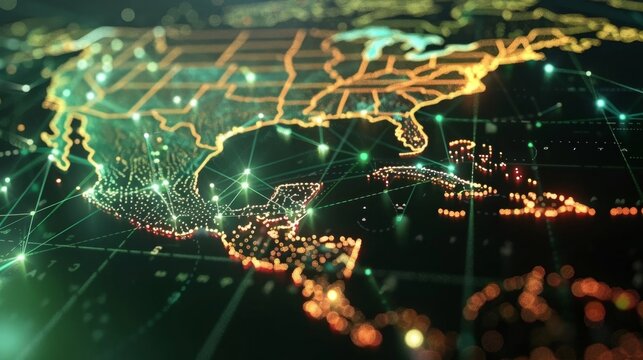 A digital map charting how viewer preferences vary by region with certain areas more inclined towards action and others towards romance or comedy.