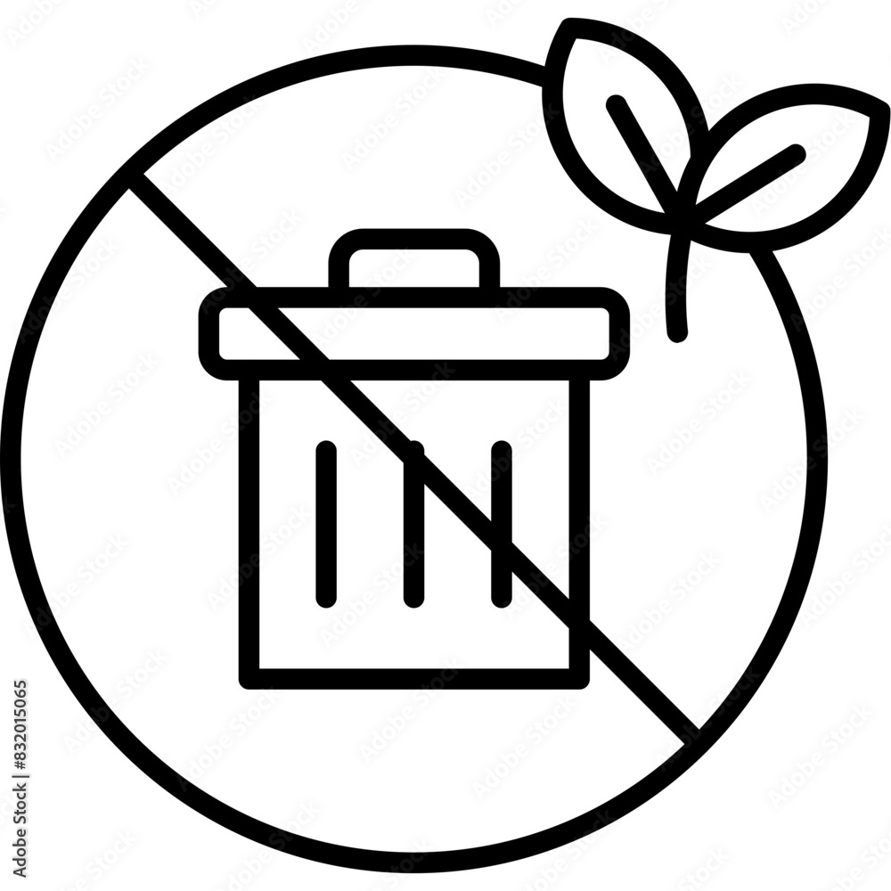 Sticker don't throw trash icon