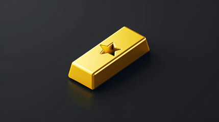 Simple gold ingot logo with star. Silver buyer seller
