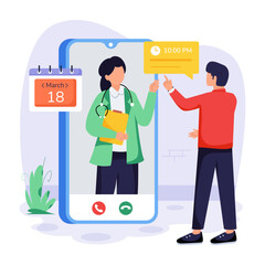 Appointment Booking Flat Illustrations 
