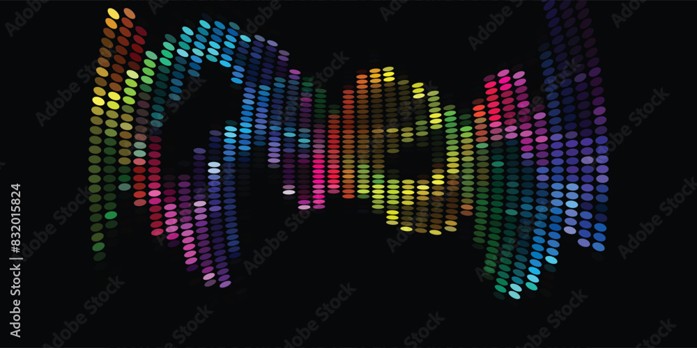 Poster light multicolor, rainbow vector modern geometrical circle abstract background. dotted texture templ