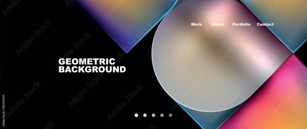 Leinwandbilder circles and lines. bright colorful geometry with glassmorphism effect. vector illustration for wallp