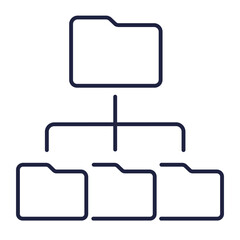 Folder network line icon. Data file scheme. Cloud computing, Information Technology, Computer Software. Logo symbol for web and mobile on white background. Editable vector stroke. Pixel Perfect.