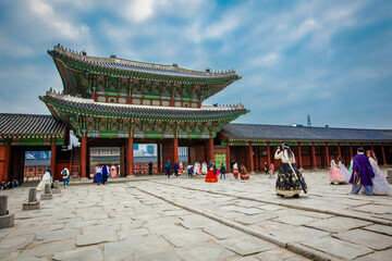 External view of Geunjeongjeon Hall at Gyeongbokgung Palace