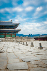 External view of Geunjeongjeon Hall at Gyeongbokgung Palace