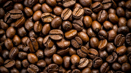 Fototapeta premium Coffee bean background, Roasted coffee bean texture