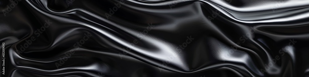 Poster abstract smooth black background - close-up texture of black color. wavy lines.