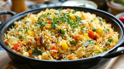 Fototapeta premium A delicious and healthy vegetable rice
