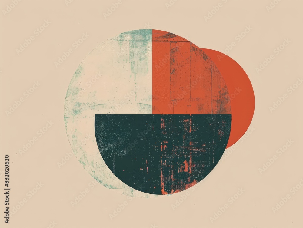 Poster animation of a minimalist abstract geometric shape, shown from a front view in a flat design style