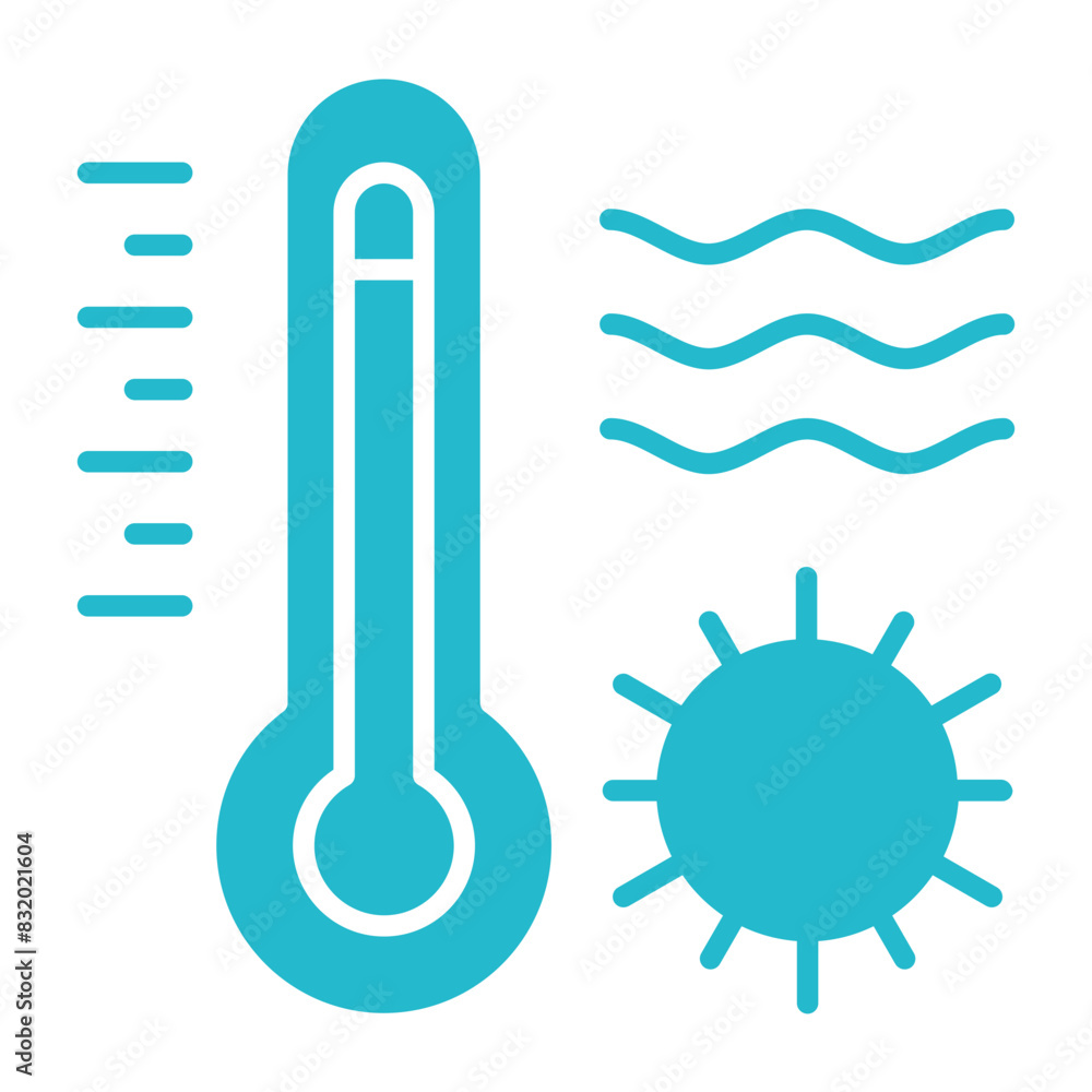 Sticker heat waves icon