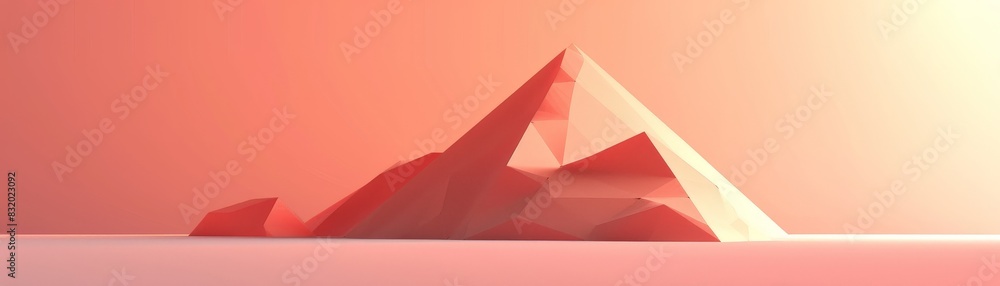 Poster front view flat design animation of an abstract geometric shape, highlighting minimalist principles 